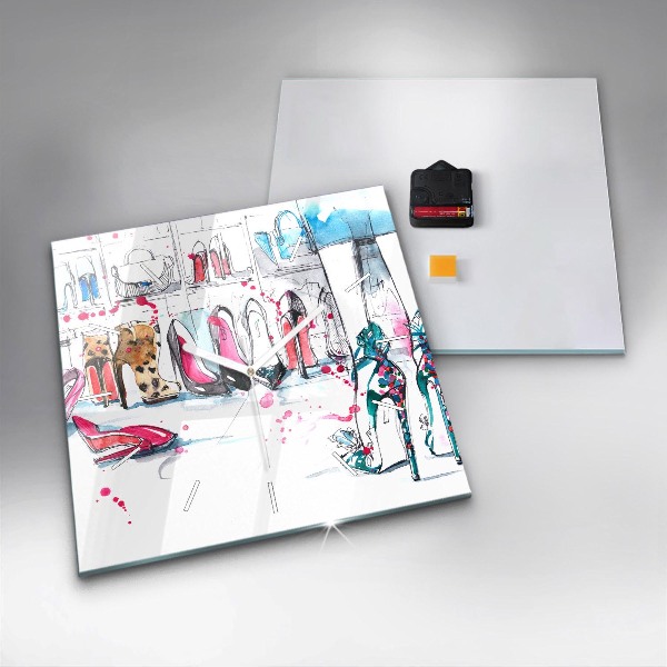 Ceas pătrat de perete din sticlă Element de feminitate