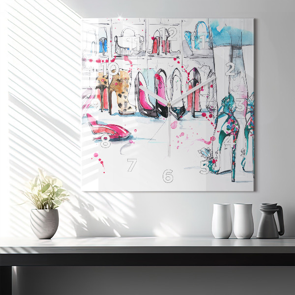 Ceas pătrat de perete din sticlă Element de feminitate