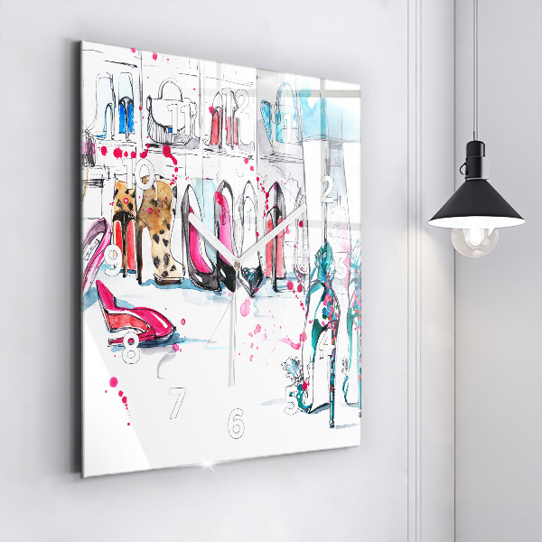 Ceas pătrat de perete din sticlă Element de feminitate