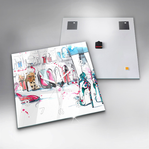 Ceas pătrat de perete din sticlă Element de feminitate