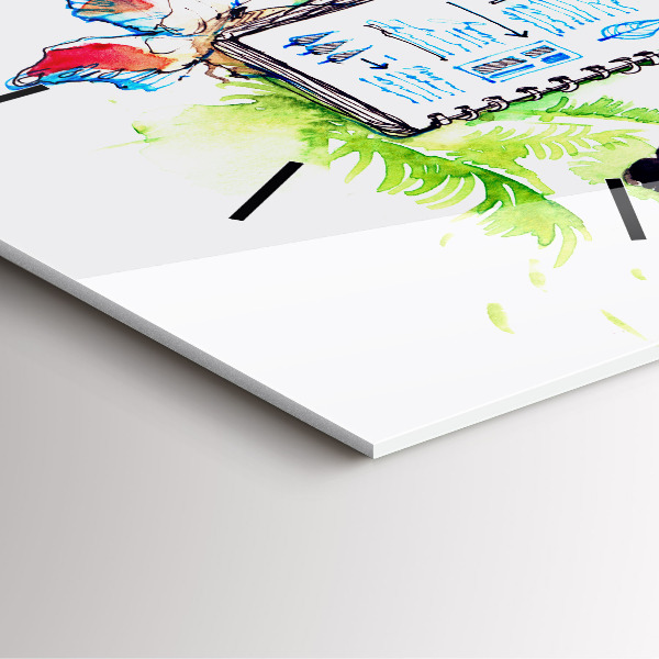 Ceas pătrat de perete din sticlă Zoolog