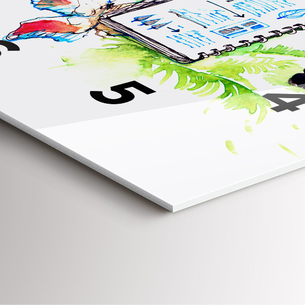 Ceas pătrat de perete din sticlă Zoolog