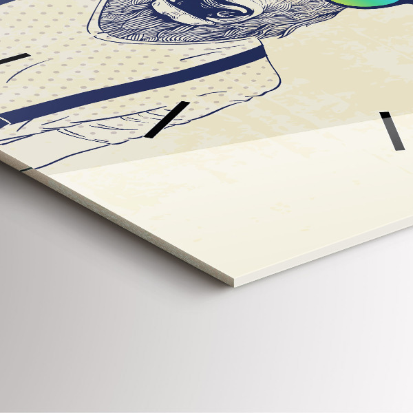 Ceas pătrat de perete din sticlă Cerb abstract