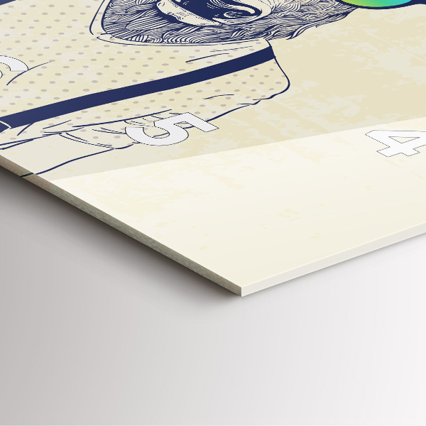 Ceas pătrat de perete din sticlă Cerb abstract