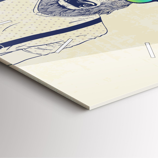 Ceas pătrat de perete din sticlă Cerb abstract