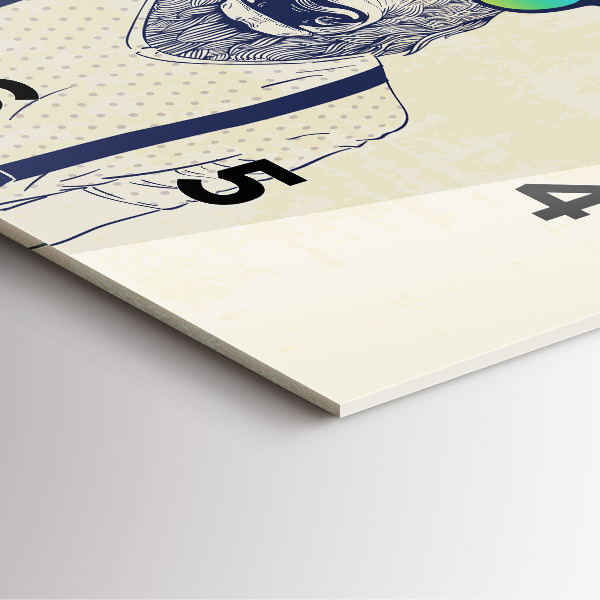 Ceas pătrat de perete din sticlă Cerb abstract