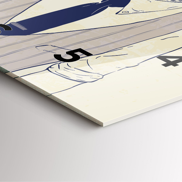 Ceas pătrat de perete din sticlă Bărbat cu barbă