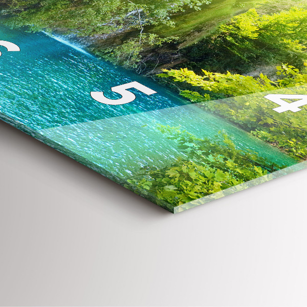 Ceas pătrat de perete din sticlă Peisaj lagunar