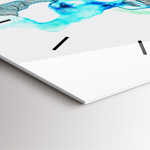 Ceas pătrat de perete din sticlă Ilustrație de cerb