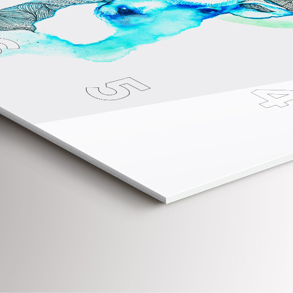 Ceas pătrat de perete din sticlă Ilustrație de cerb