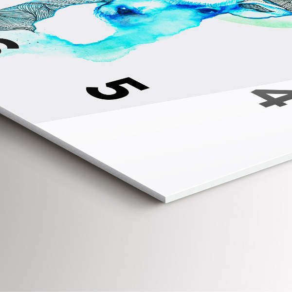 Ceas pătrat de perete din sticlă Ilustrație de cerb