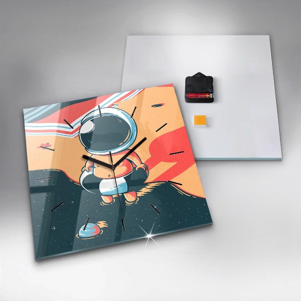 Ceas pătrat de perete din sticlă Imaginația copiilor