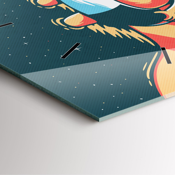 Ceas pătrat de perete din sticlă Imaginația copiilor