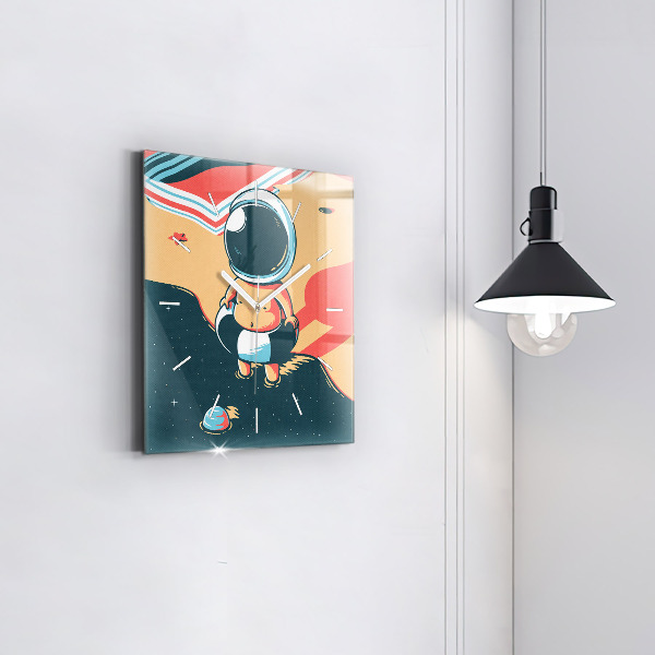 Ceas pătrat de perete din sticlă Imaginația copiilor