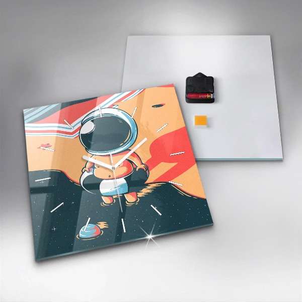 Ceas pătrat de perete din sticlă Imaginația copiilor