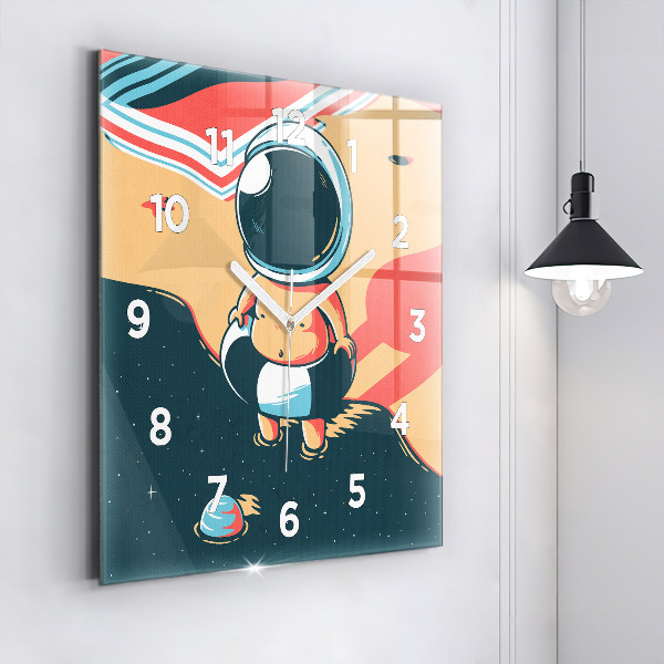 Ceas pătrat de perete din sticlă Imaginația copiilor
