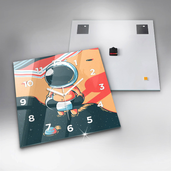 Ceas pătrat de perete din sticlă Imaginația copiilor