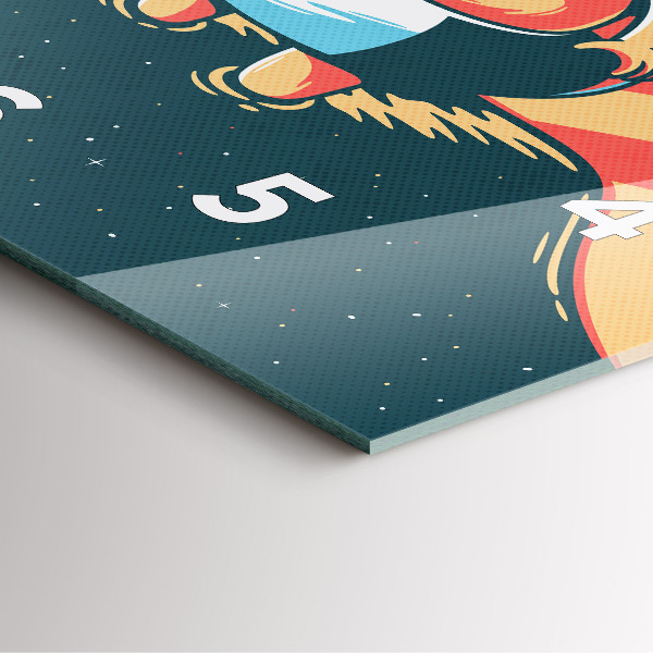 Ceas pătrat de perete din sticlă Imaginația copiilor