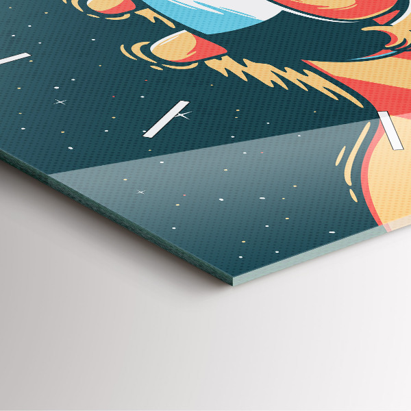 Ceas pătrat de perete din sticlă Imaginația copiilor