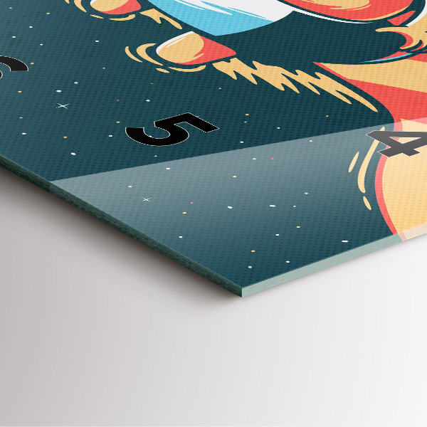 Ceas pătrat de perete din sticlă Imaginația copiilor