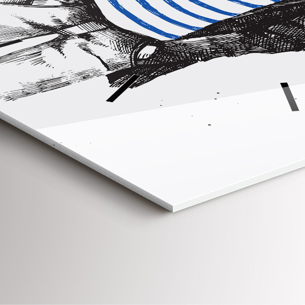 Ceas pătrat de perete din sticlă Un câine într-un corp uman