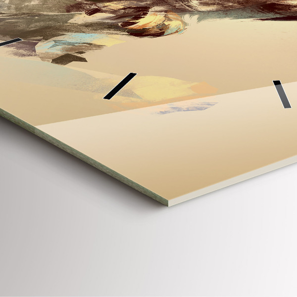 Ceas pătrat de perete din sticlă Bufniță - un semn de înțelepciune