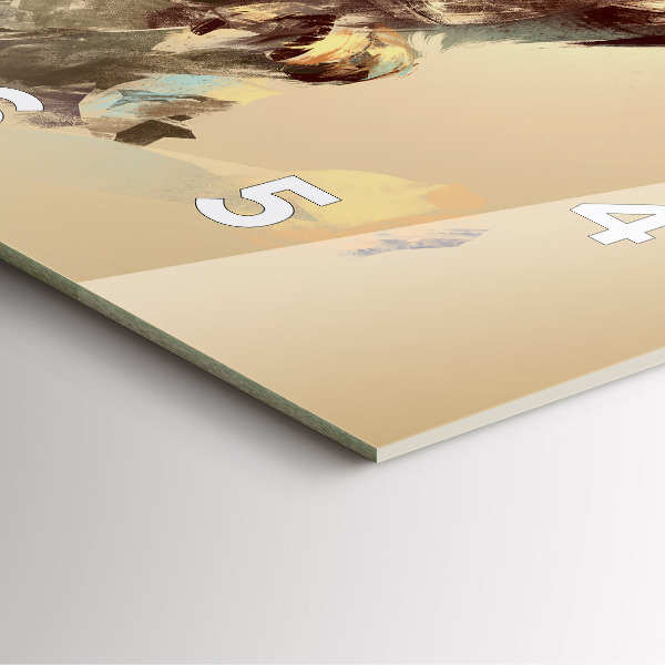 Ceas pătrat de perete din sticlă Bufniță - un semn de înțelepciune