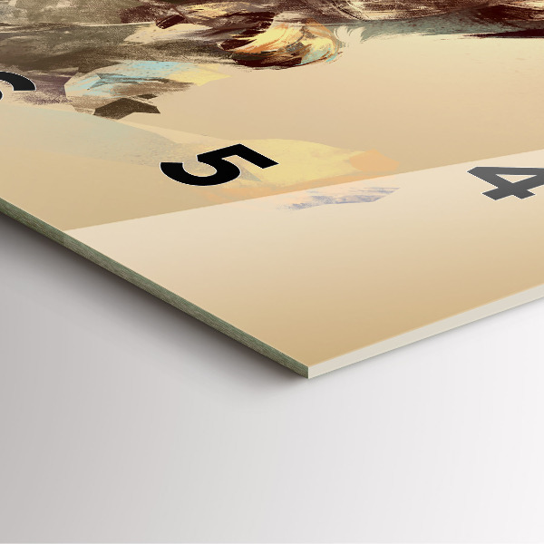 Ceas pătrat de perete din sticlă Bufniță - un semn de înțelepciune