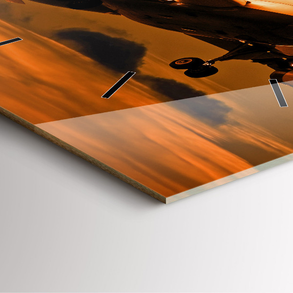 Ceas pătrat de perete din sticlă Călătorii cu avionul