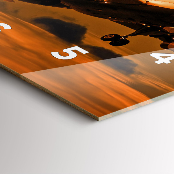 Ceas pătrat de perete din sticlă Călătorii cu avionul