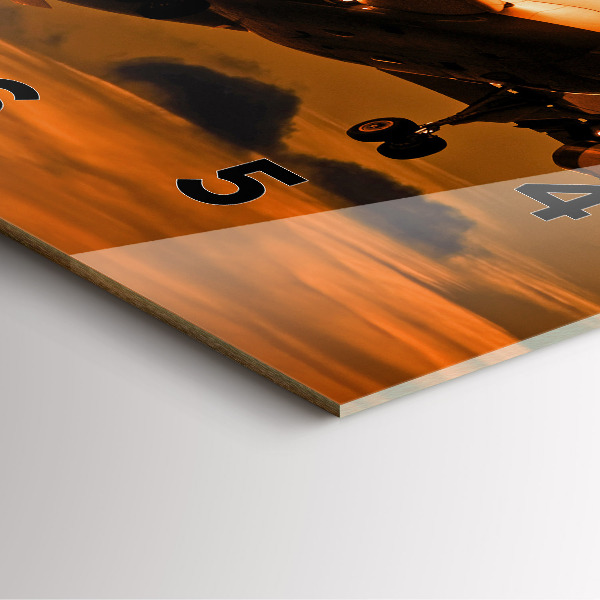 Ceas pătrat de perete din sticlă Călătorii cu avionul