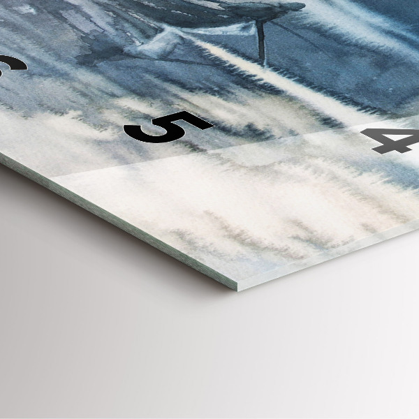 Ceas pătrat de perete din sticlă Lacul de iarnă Łódka