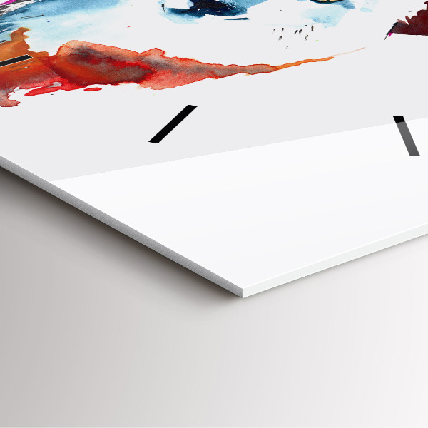 Ceas pătrat de perete din sticlă Lupul și Luna Plină