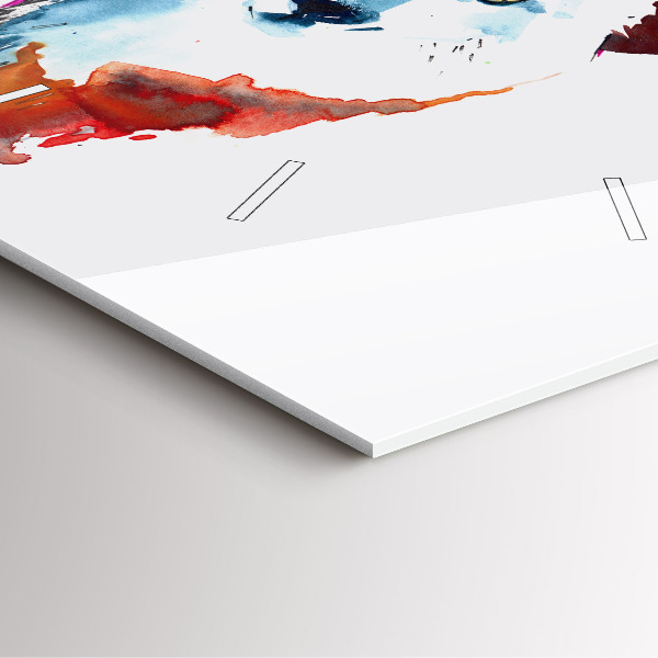 Ceas pătrat de perete din sticlă Lupul și Luna Plină