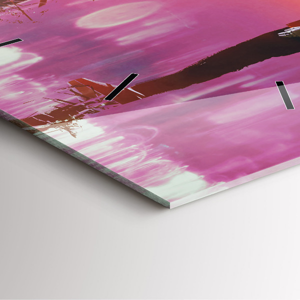 Ceas pătrat de perete din sticlă Ciberspațiul