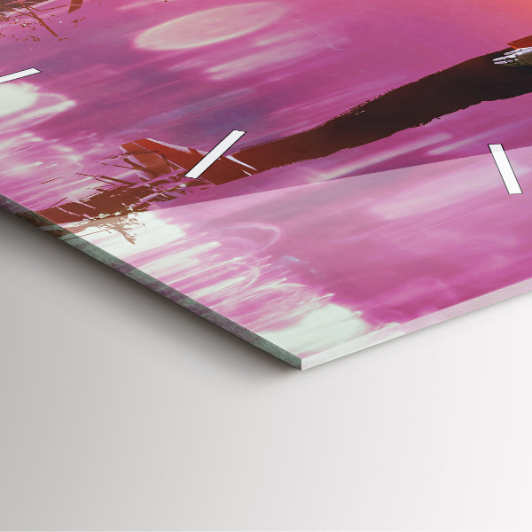 Ceas pătrat de perete din sticlă Ciberspațiul