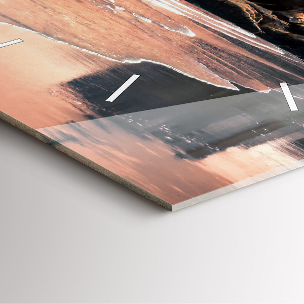 Ceas pătrat de perete din sticlă Coasta Sherman