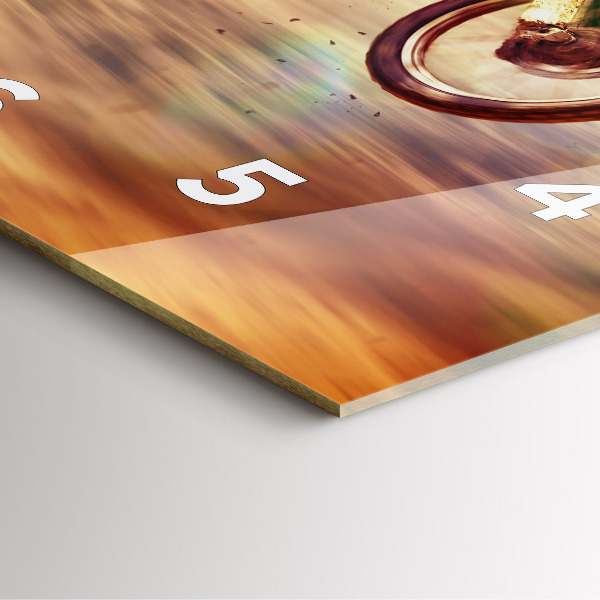 Ceas pătrat de perete din sticlă Motocross Enduro