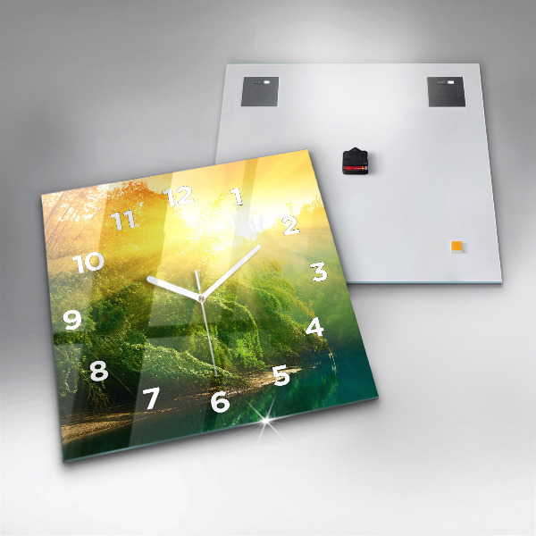 Ceas pătrat de perete din sticlă Natură pașnică