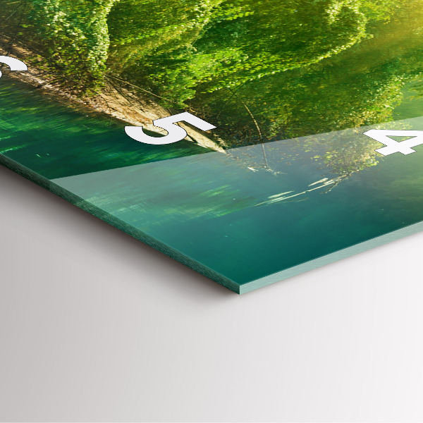 Ceas pătrat de perete din sticlă Natură pașnică