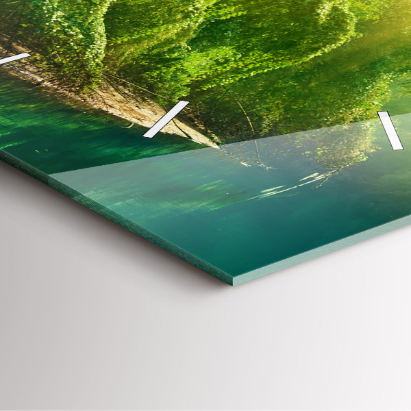 Ceas pătrat de perete din sticlă Natură pașnică