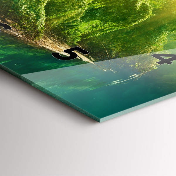 Ceas pătrat de perete din sticlă Natură pașnică