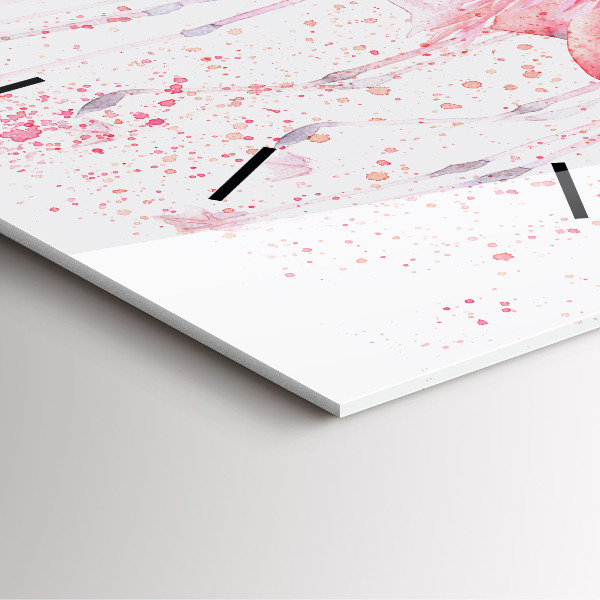 Ceas pătrat de perete din sticlă O grămadă de flamingo