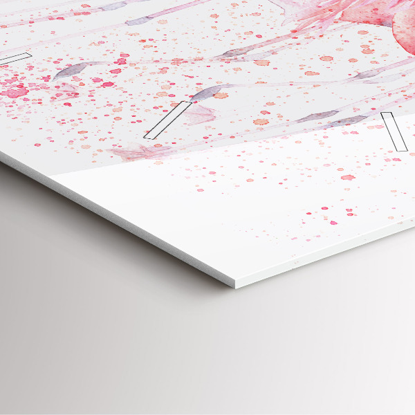 Ceas pătrat de perete din sticlă O grămadă de flamingo