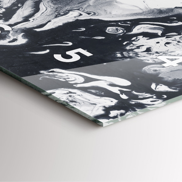 Ceas pătrat de perete din sticlă Marmură cu cerneală abstractă