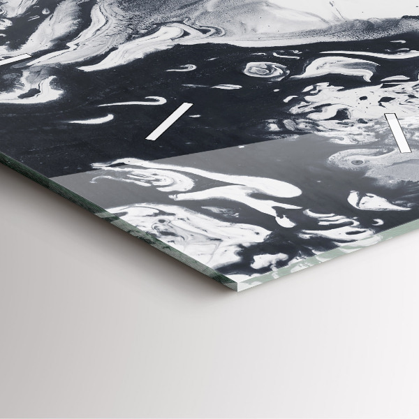 Ceas pătrat de perete din sticlă Marmură cu cerneală abstractă