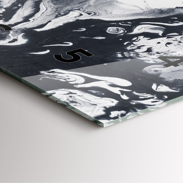 Ceas pătrat de perete din sticlă Marmură cu cerneală abstractă