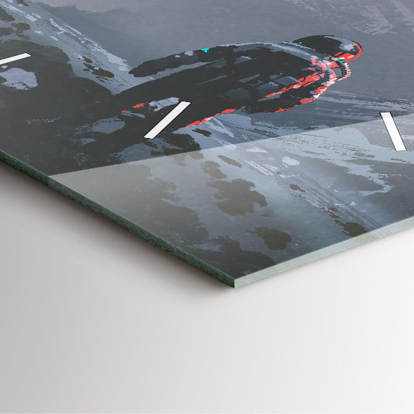 Ceas pătrat de perete din sticlă Astronauții Calea Lactee