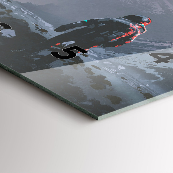 Ceas pătrat de perete din sticlă Astronauții Calea Lactee