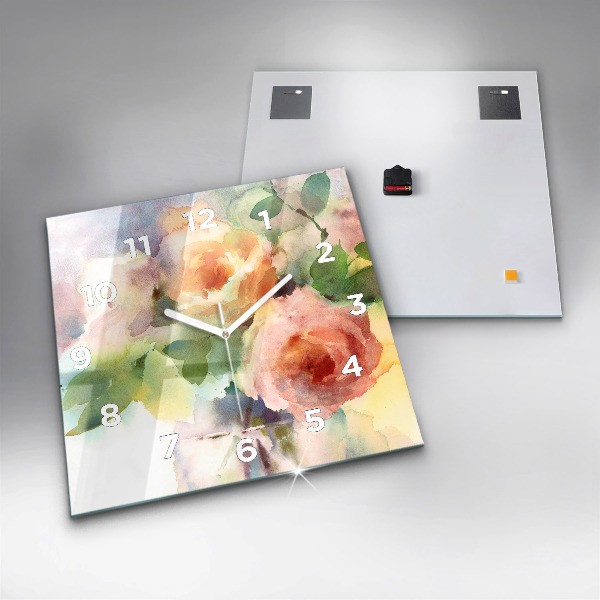 Ceas pătrat de perete din sticlă Vizualizarea naturii
